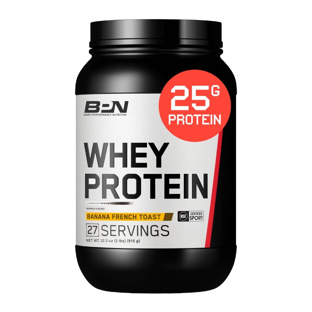 BARE PERFORMANCE NUTRIITION, BPN Whey Protein Powder, Whey Protein Concentrate, Native Micellar Casein, Amazing Mixability, Banana French Toast