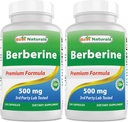 Best Naturals Berberine 500mg 120 Capsules - Supports Immune Function, Cardiovascular & Gastrointestinal Function (120 Count (Pack of 2))