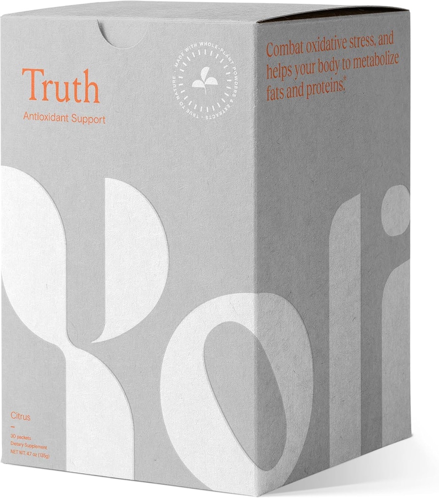 Yoli® Truth Antioxidant and Immune Support Supplement with Vitamin C, Botanicals, Superfruits, and Minerals - Citrus, 30 Packets