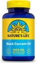 NATURE'S LIFE Black Currant Seed Oil 1000mg - Schwarzes Johannisbeeröl, natürliche Quelle von Omega 6 Gamma Linolenic Acid (GLA) und Omega 3 Alpha-Linolensäure (ALA), 60-Tage Garantie, 60 Servietten, 60 Softgels