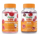 Lifeable Probiotic 2 Billion CFU Kinder + Eisen & Vitamin C Kinder, Gummi Bundle - Große Verkostung, Vitamin Supplement, Glutenfrei, GMO frei, Kaugummi
