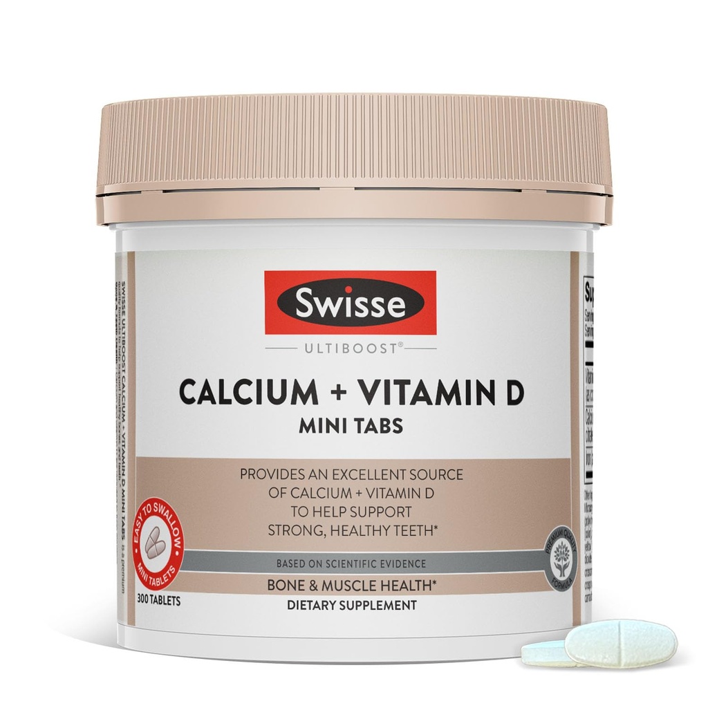 Swisse Calcium avec Vitamine D3 et Citrate 830mg.com Supplément pour les femmes et les hommes.