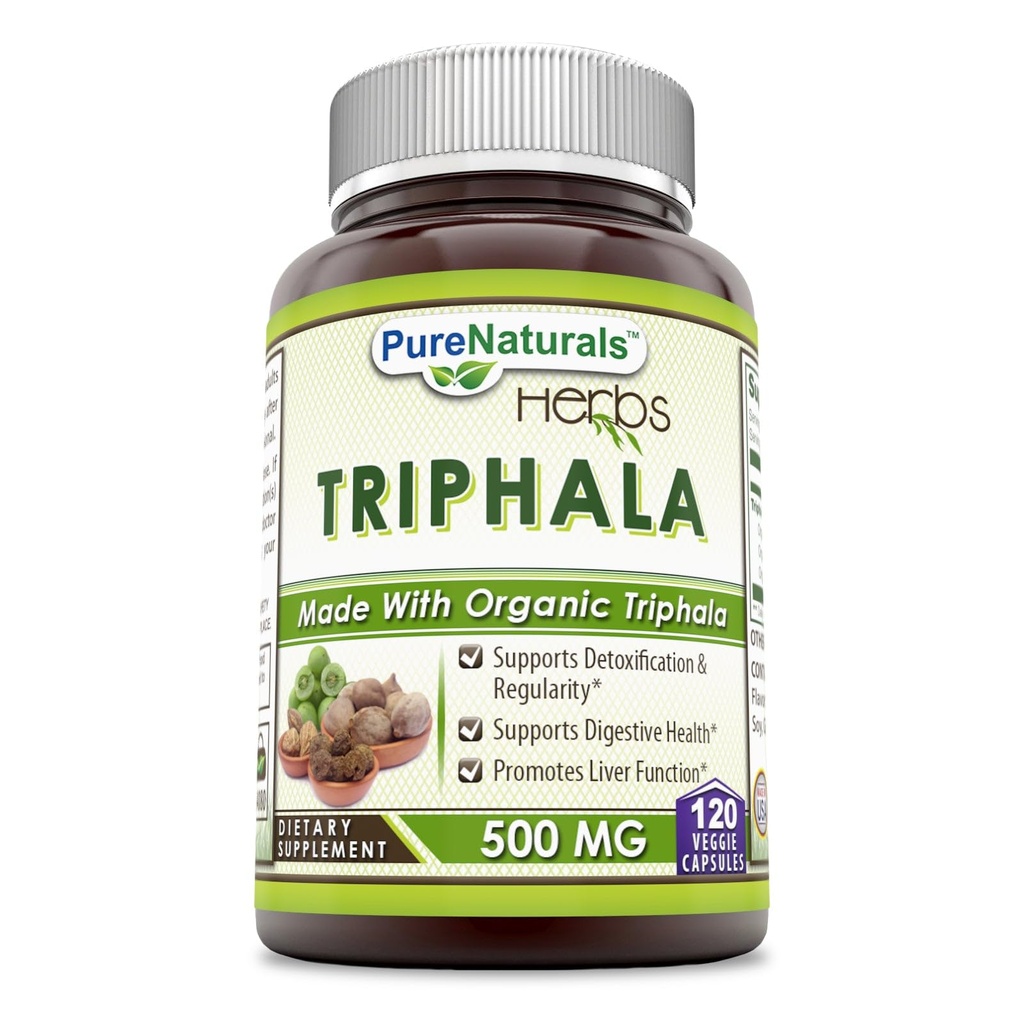 Pure Naturals Triphala 500 Mg 120 Veggie Capsules