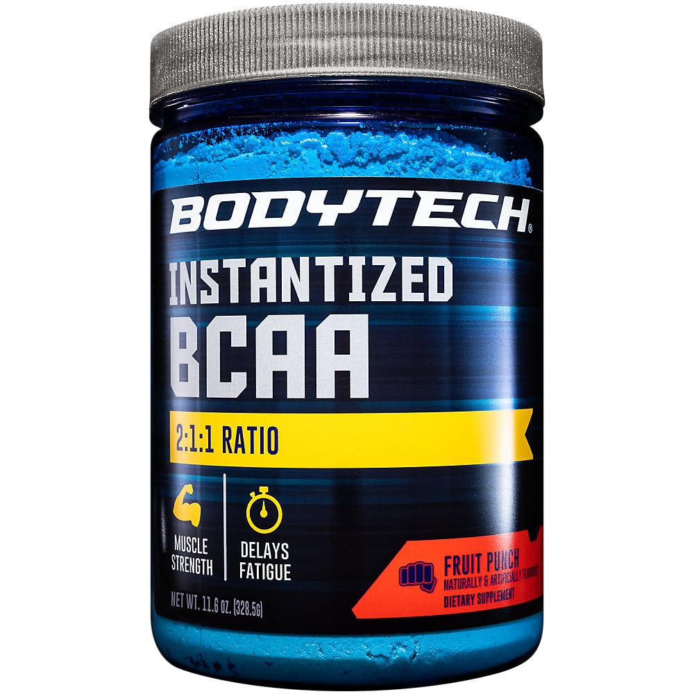 BodyTech BCAA Pulver - Optimal 2:1:1 Ratio - Unterstützt Muskel-Recovery, Stärke & Endurance - Frucht-Punch (11,5 oz)