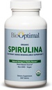 BioOptimale Bio Spirulina Tabletten - Bio, Non-GMO, keine Zusatzstoffe oder Füllstoffe - 500mg Premium-Qualität Diät-Beilage mit Vitaminen, Mineralien, & Antioxidantien (240 Tabletten)