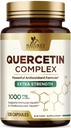 Supplément Quercetin 1000mg - Support naturel, basé sur la plante pour les modifications immunitaires, cellulaires, respiratoires et saisonnières - Extra-résistance Quercetin Dihydrate de Sophora Japonica - 120 Capsules de Veggie