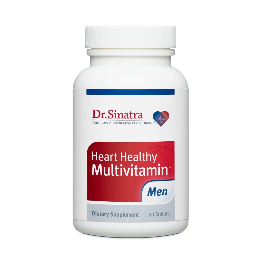 Dr. Sinatra Heart Healthy Multivitamine pour les hommes avec la vitamine D 1000 UI, A, B12, C, E et Zinc, 90 comprimés (30 jours d'approvisionnement)