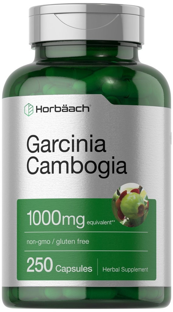Horbaach Garcinia Cambogia Extrakt Pillen | 1000mg | 250 Kapseln | Kräuterextrakt Ergänzung | Non-GMO, Gluten kostenlos