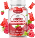 softbear Creatine Monohydrate Gummi für Herren Frauen, Vegan Creatine Supplement 5000mg Creatine HCL Pre Workout Gummis für Muskelaufbau Stärke Raspberry Flavor 60 Count