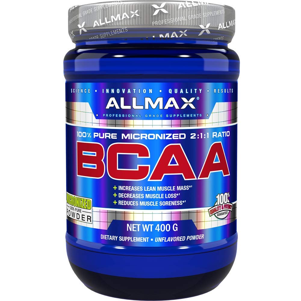 ALLMAX Essentials BCAA, Unflavored - 400 g Instantized 2:1:1 Pulver - Hilft Muskelmasse zu erhöhen und Soreness zu reduzieren - Gluten & Soy Free - 80 Portionen