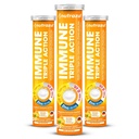nutrazul Immun Triple Action Brausetabletten mit Vitamin C 1000mg, Vitamin D, Zink, Support Daily Routine, Glutenfrei, Zuckerfrei, Lactosefrei, Orange Flavor, 20 Tabletten, (Pack von 3)