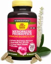 Lovely Menopause Supplement + Hormon Balance + Gewichtsmanagement, Hot Flashes, Mood Swings, Vaginal Gesundheit & Trockenheit | Black Cohosh, Dong Quai, Ashwagandha + Probiotics, Frau Supplement, 60 ct