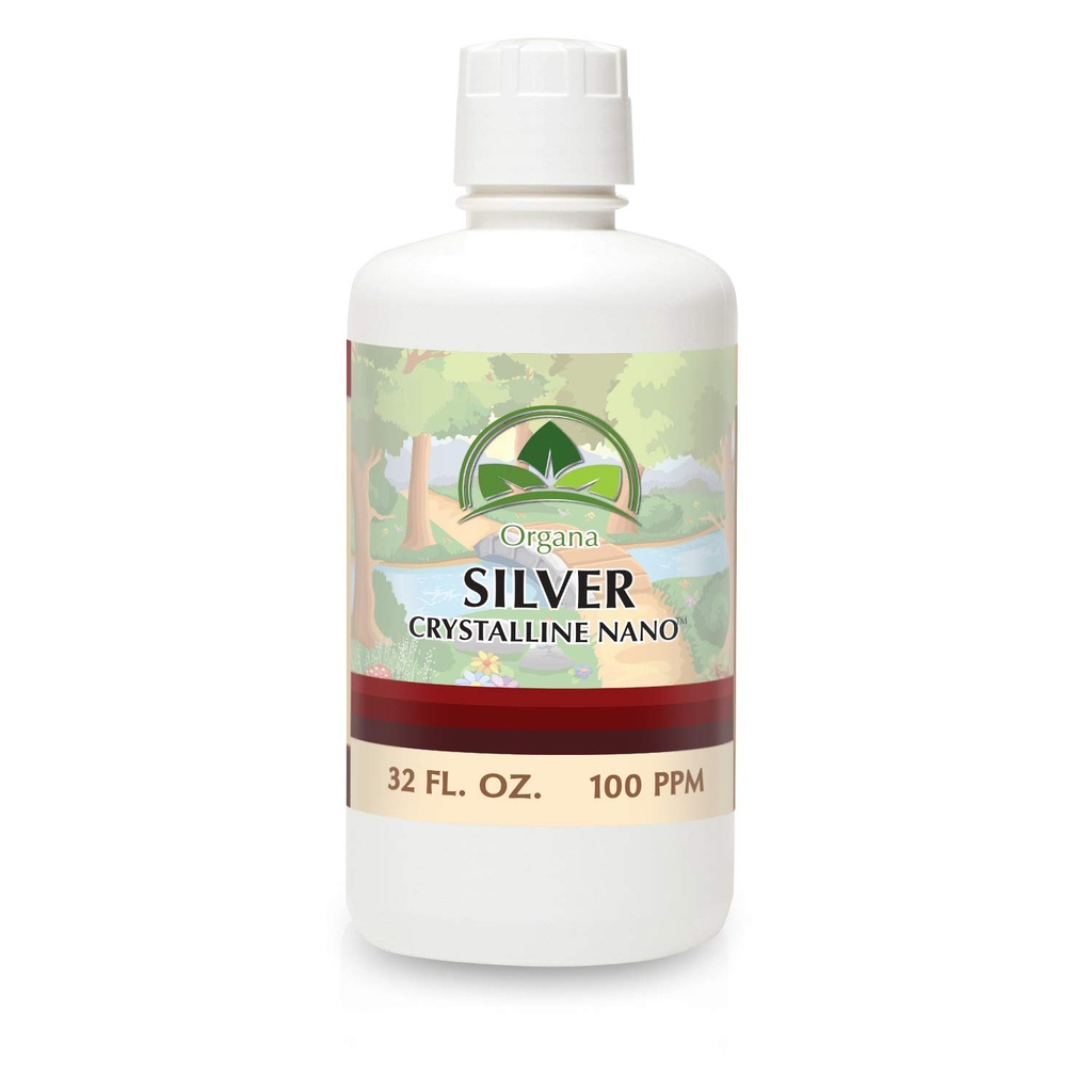 Organa cristalline Nano colloïdal argent - 100 PPM - 32 oz bouteille