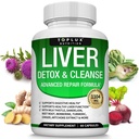 Liver Cleanse Detox & Repair Formula Liver Detox Supplement – Milchdistel mit Dandelion, Artichoke, Turmeric, Beet Root, Turmeric & More für natürliche schnelle Kräuterreinigung Non-gmo Vegan 60 Kapseln