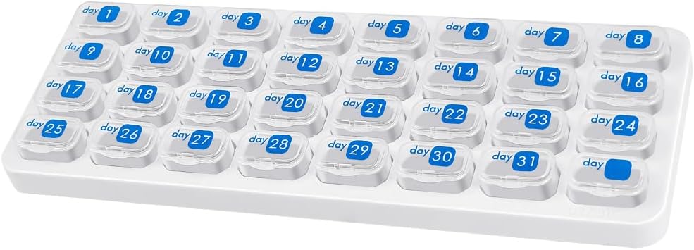 Monatliche Pille Organizer, große Reise Pille Box 31 Tag, Tägliche Pille Fall, Pillenhalter Behälter für Vitamin, Medizin, Supplement, Fischöl, Klar