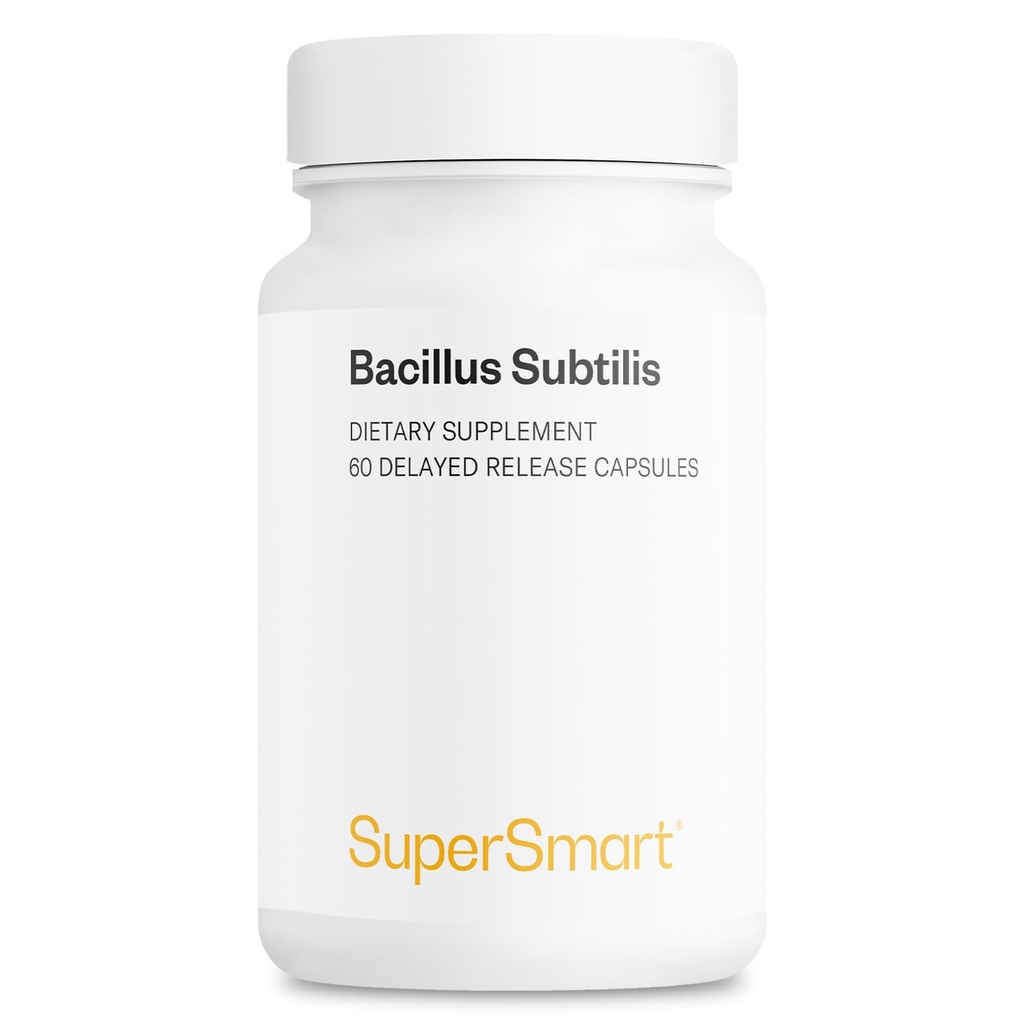 Supersmart - Bacillus Subtilis 3 milliards d'UFC par jour (haute puissance) - Supplément probiotique Spore - Sans OGM et sans gluten - 60 gélules DR