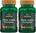 Swanson Triple Iodine Complex-Natural Supplement for Vital Thyroïde Support-Promotes Fonction métabolique, Augmentation de la production de globules rouges, et santé cardiaque-(60 Capsules de Veggie, 12,5mg chacune) 2 Pack