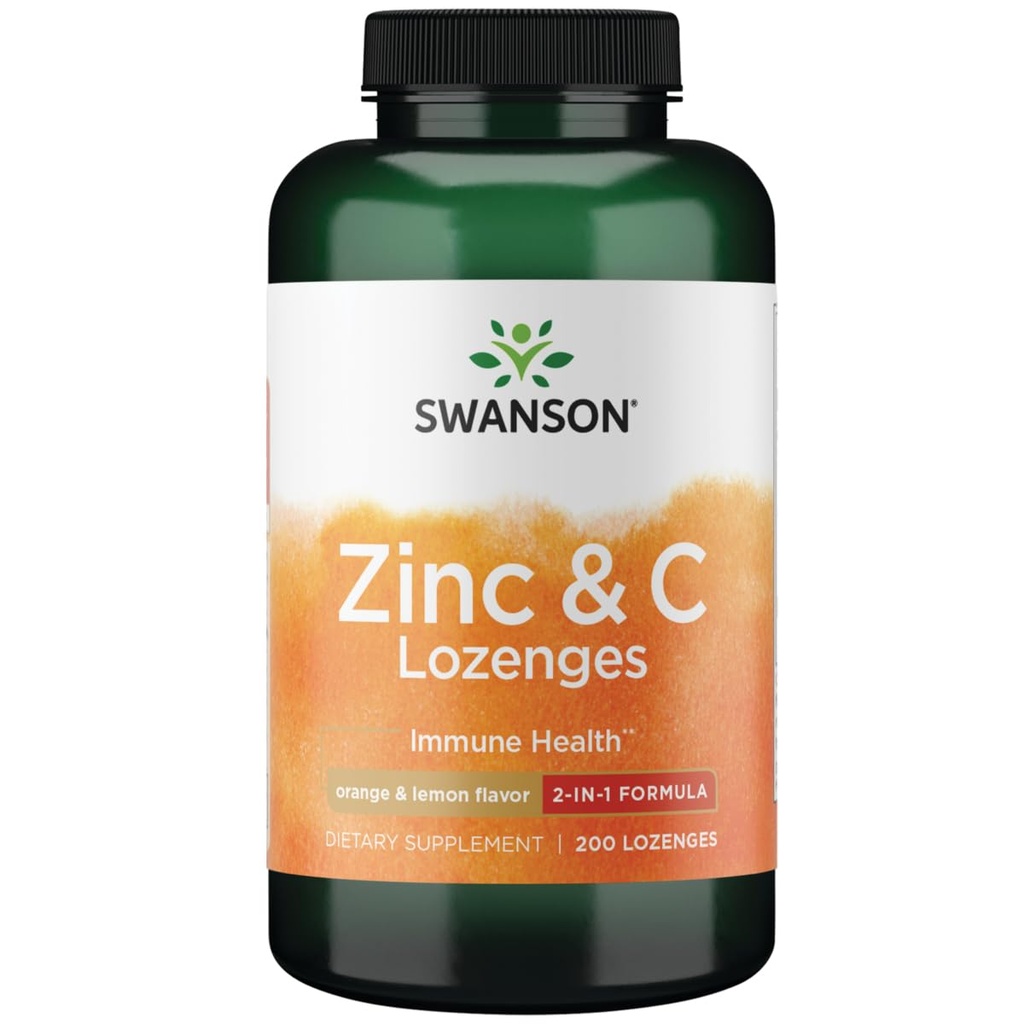 Swanson Zinc & Vitamin C Lozenges 25/100 Milligrams 200 Lozenges
