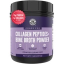 16oz Knochenbrot-Pulver mit Gras Fed Collagen Peptide - Unfavored, Zero Carb, Dairy Free, Keine Additive, keine Füllstoffe - natürliche Quelle Typ I und III - Gras Fed Bone Broth Collagen Powder