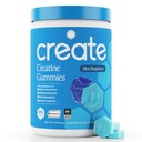 Créer des gommes monohydratées créatine pour les hommes et les femmes, boost focus, force et endurance, formule anti-melting, végétalien, sans gluten, non-OGM, 1,5g de créatine par gummy (framboise bleue, 90 ct)