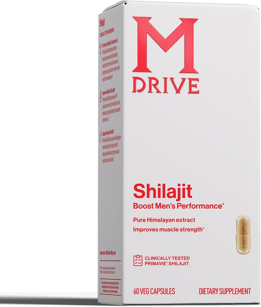 Mdrive Shilajit Kapseln für Männer | 30 Servierungen von hoher Reinheit PrimaVie Shilajit für Energie-Boost & Immununterstützung, 60 Shilajit Kapseln