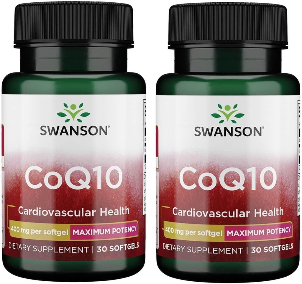 Swanson CoQ10 - Hilft, Herzgesundheit, Energieunterstützung, & Aids Gesamte Herz-Kreislauf-System-Gesundheit zu fördern - Hilft Coenzyme Q10 Supplement - (30 Softgels, 400mg Jeder)