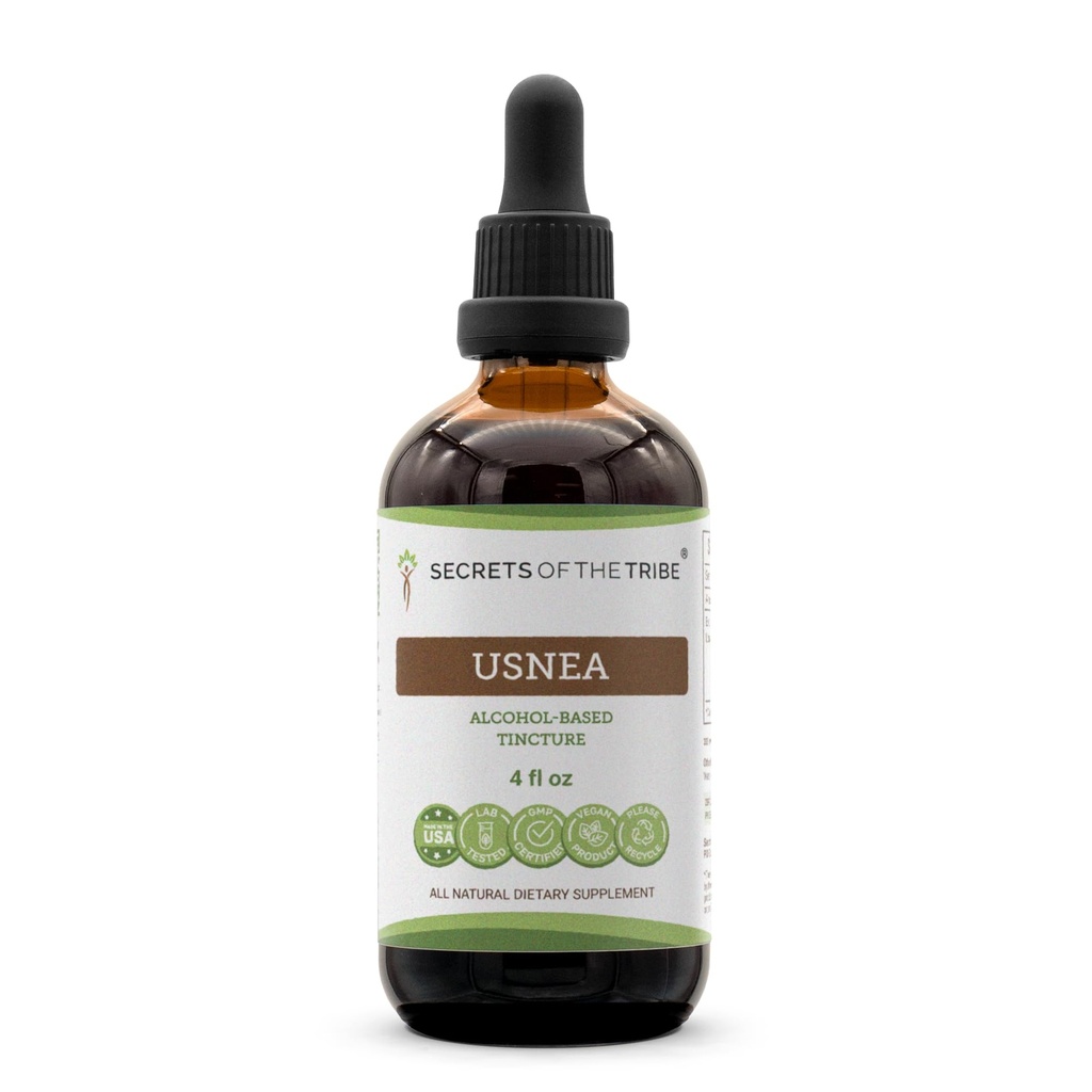 Secrets of the Tribe Usnea Tincture Alcohol Extract, Usnea Dried Lichen 4 oz