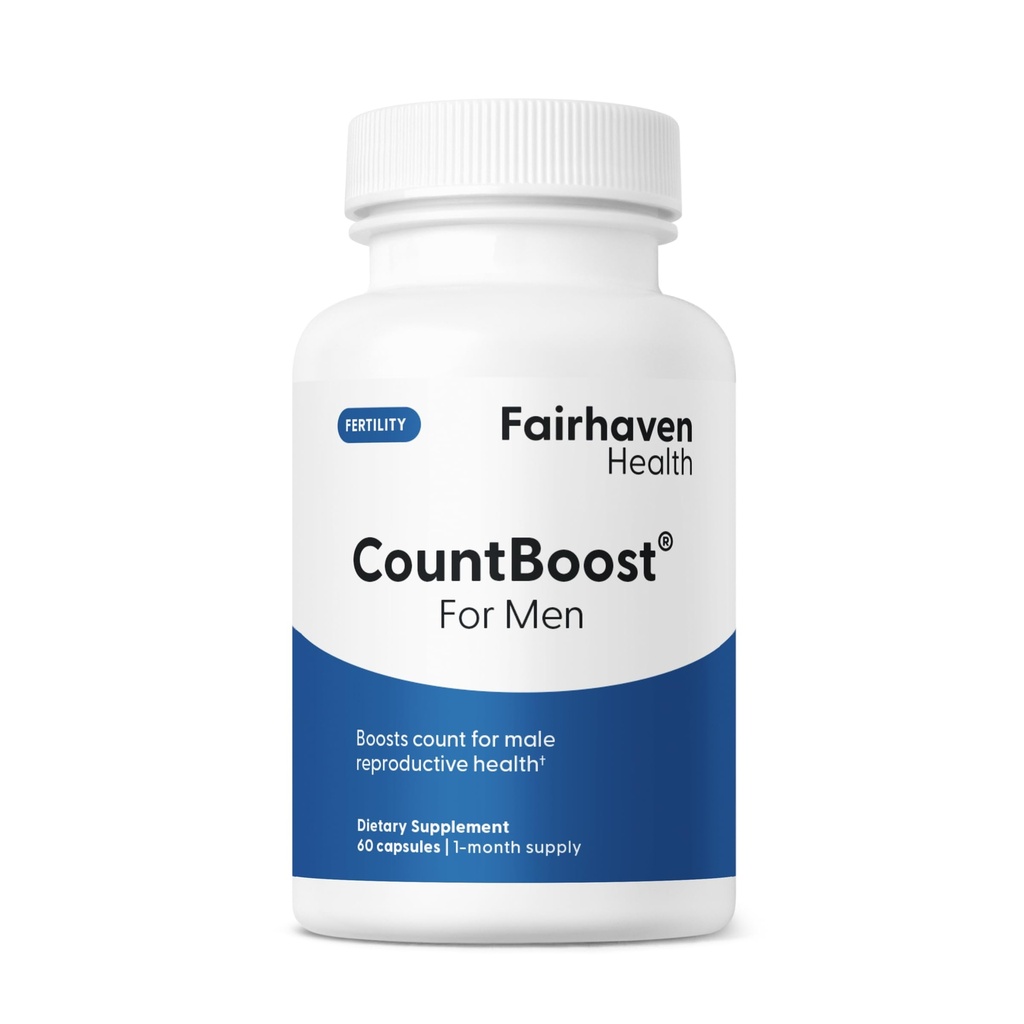 Fairhaven Health CountBoost pour les hommes Optimal Count and Volume Male Fertility Supplément - Pré-conception Nutrition pour lui - avec Ashwagandha, vitamine C, et CoQ10-60 Capsules