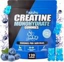 Pre Workout hcl creatine monohydrate Gummie, 120 Blaue Kaue für Herren(Blueberry), Creatine hcl Energy Supplement für Damen, Molke Protein Isolate Vital Source Feminine Gummies