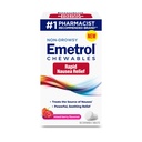 Emetrol Non-Drowsy Nausea Relief - Chewable Medicine for Upset Stomach - Apotheker empfohlen Nausea Relief - Mischbeeren Geschmack, 60 Tabletten