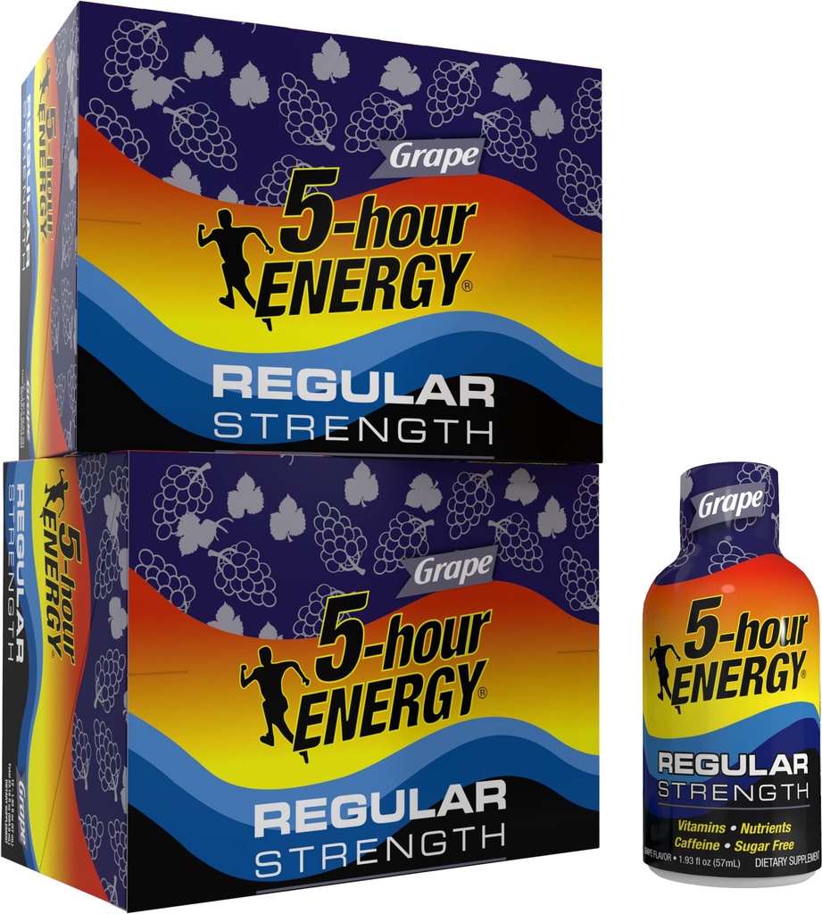 5-hour ENERGY Shot, Regular Strength Grape, 1.93 Ounce, 24 Count