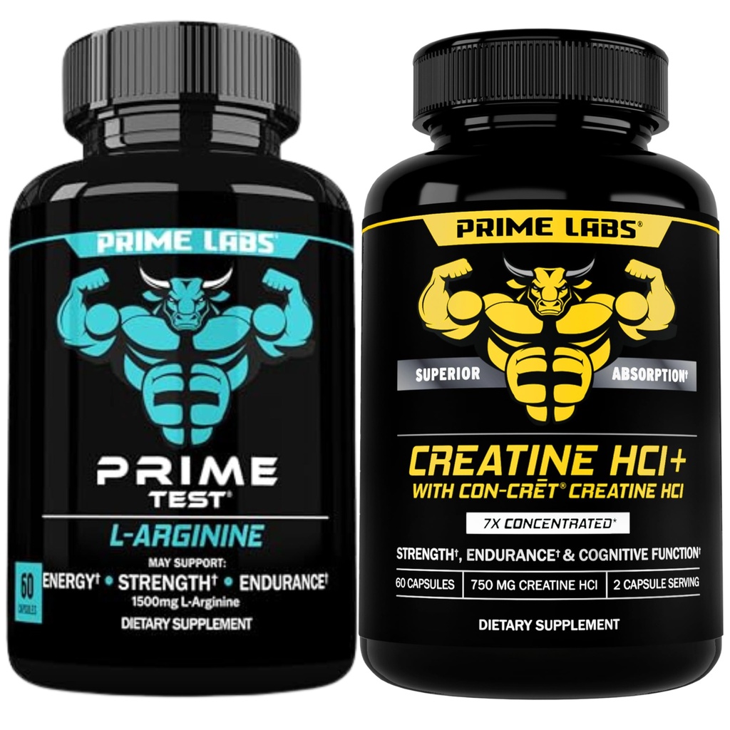 Prime Labs L Arginin (60 ct) + Kreatin HCl Kapseln (60 ct)