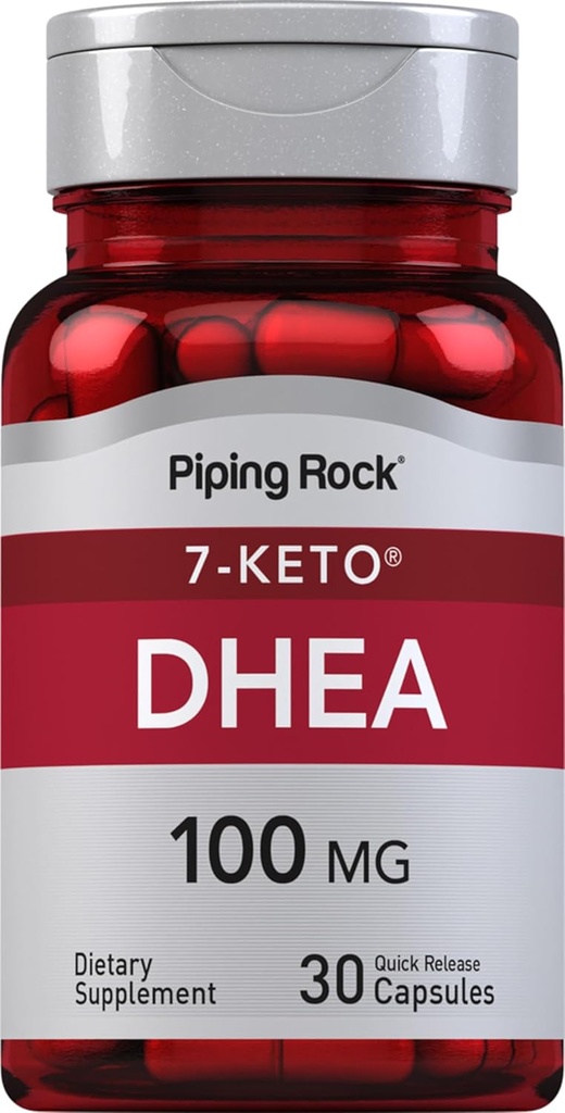 Piping Rock DHEA Ergänzung für Frauen und Männer | 100mg | 30 Kapseln | 7-Keto | Dehydroepiandrosterone | Non-GMO, Glutenfrei