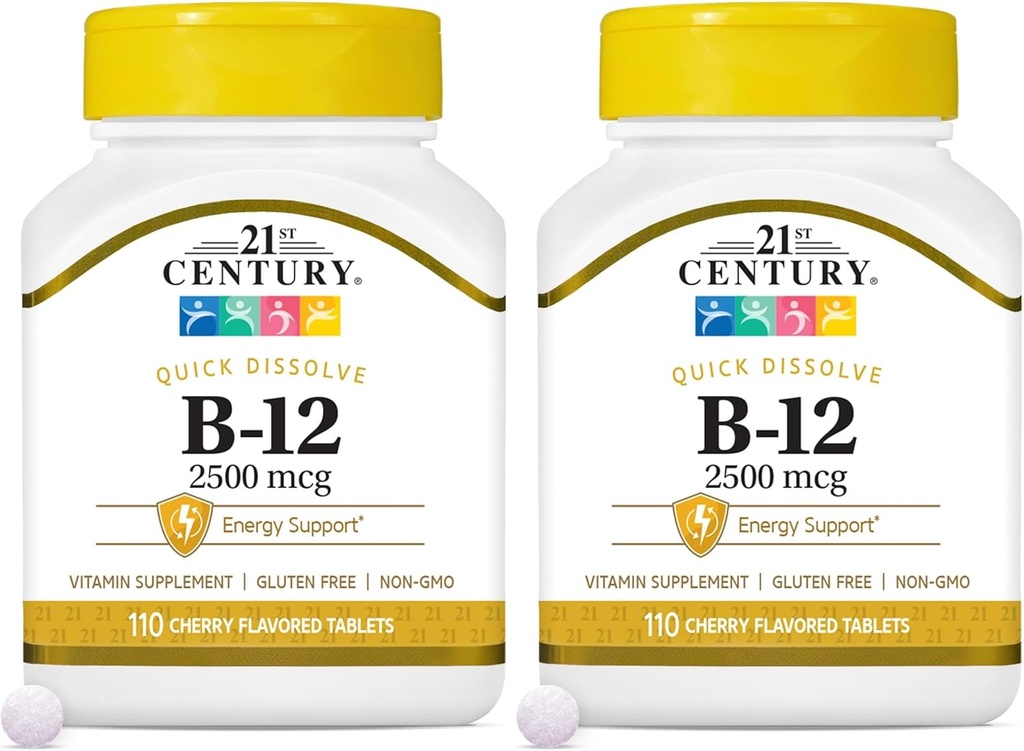 21st Century B 12 2500 mcg Sublingual Tablets, 110 Count (Pack of 2)