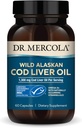Dr. Mercola Cod Huile de foie, 1 300 mg par portion, 30 portions (60 capsules), supplément alimentaire, soutient la santé cérébrale, osseuse et articulaire, non-OGM, certifié MSC