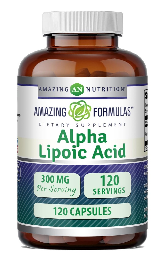 Erstaunliche Formeln Alpha Liponsäure 300 Mg Kapseln Ergänzung | Non-GMO | Gluten Free | Made in USA (120)