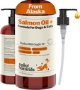 Deley Naturals Wild Alaskan Salmon Oil for Dogs - Nouveau et amélioré Salmon Oil Plus Formule - Huile de poisson pour les chiens avec les acides gras Omega 3 et 6 de l'EPA DHA - Omega 3 Fish Oil for Skin & Coat - 32oz Fabriqué aux États-Unis