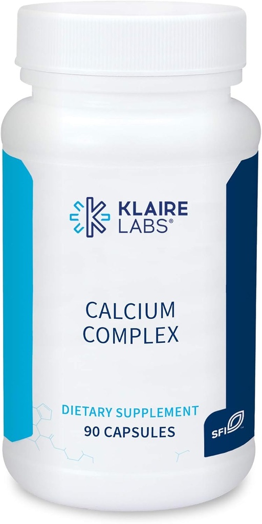 Klaire Labs Calcium Complex - Certified BSE-Free Calcium Microkristalline Hydroxyapatit & Citrate mit Phosphor (90 Kapseln)