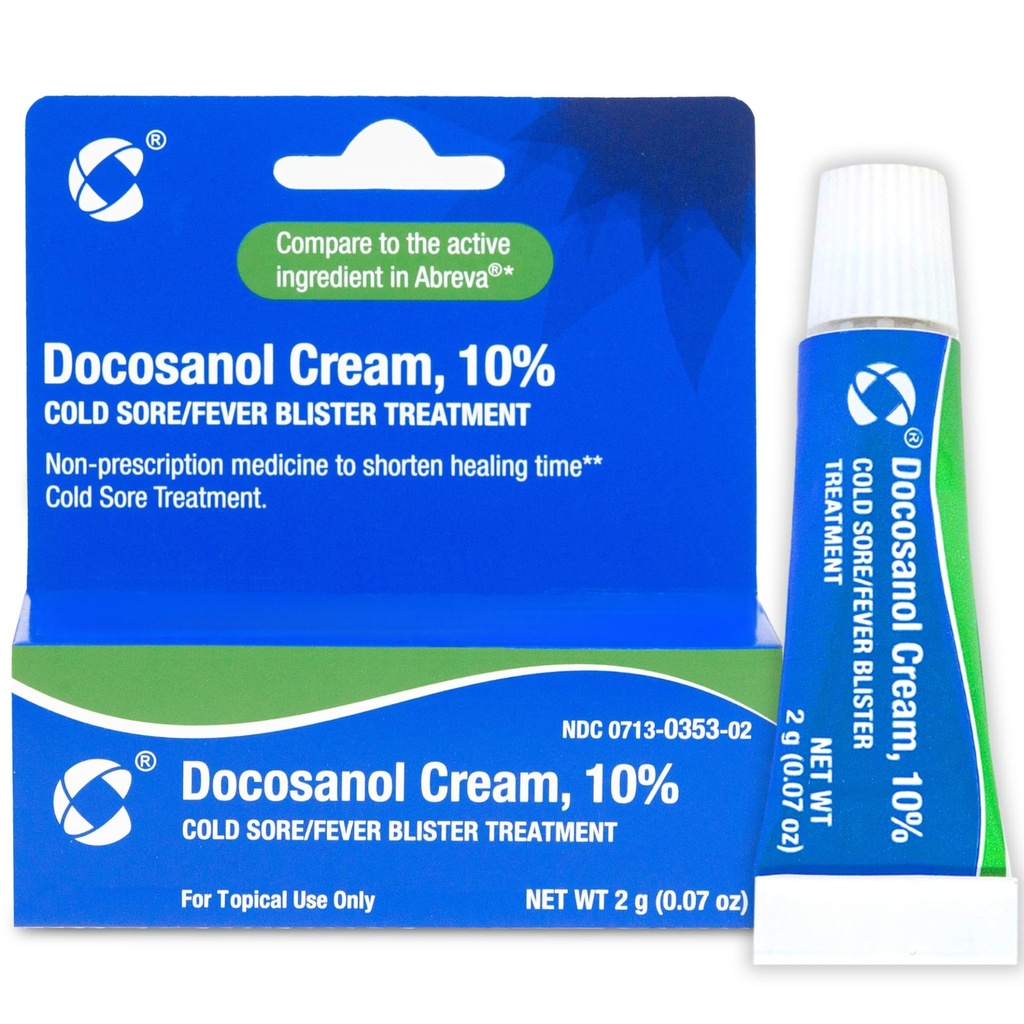 Cosette Cold Sore/Fever Blister Treatment for Face or Lips with Docosanol Cream, 10% - Treatment Cream for Cold Sore/Fever Blister (0.07 Tube) (1)