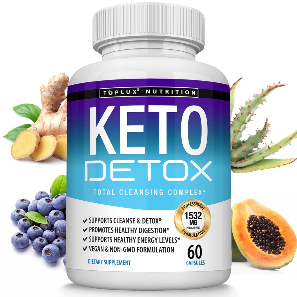 Toplux Keto Détox Pills Advanced Cleansing Extract – 1532 Mg naturel Acai Colon Cleanser Formule, Flush Toxins & Excess Waste, pour hommes femmes, 60 capsules, supplément
