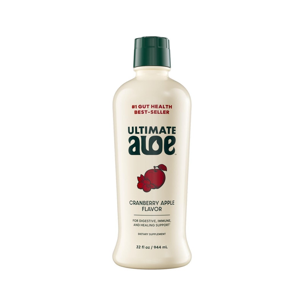 Ultimate Aloe – Aloe Vera Juice for Gut Health, Digestive Comfort, Immune Support, and Nutrient Absorption – Cranberry & Apple Flavor – 16 Servings