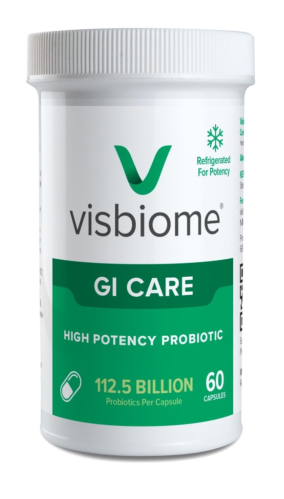 Visbiome® GI Care - High Potency Probiotic - 112.5 Billion CFU Live Probiotics, Original De Simone Formulierung, Made in USA, 60 Kapseln.