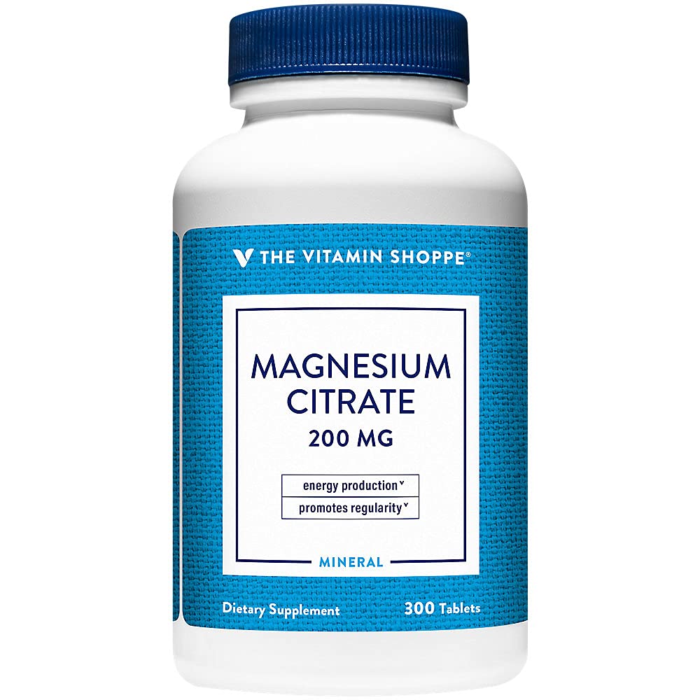 Das Vitamin Shoppe Magnesium Citrat 200mg Tabletten - für effektive Muskelentspannung - unterstützt Nerven-, Herz- und Muskelfunktion während der Steigerung der Energieproduktion (300 Tabletten)