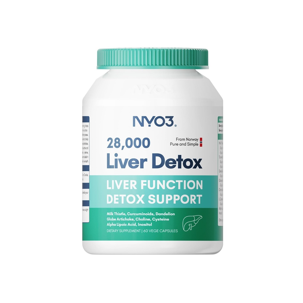 NYO3 Milchdistel 200mg Leber-Detox-Ergänzung mit Dandelion Root & Artichoke-Extrakt | 60 Kapseln | Silymarin Antioxidans Unterstützung,Liver Cleanse & Kräuter-Gesundheitsergänzung
