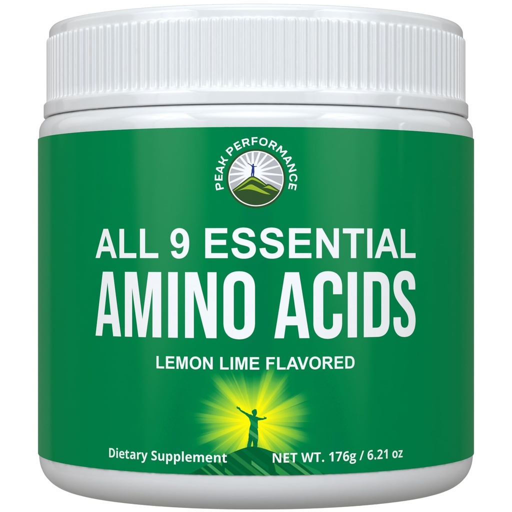 Tous les 9 acides aminés essentiels en poudre avec 26 études cliniques. AAE 32X Effective vs BCAA / BCAAS Branched Chain Aminos. Supplément EAA avant ou après l'entraînement pour l'énergie et la croissance musculaire. Lime de citron