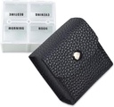 VOFOON Small Pill Organizer, Travel Pill Box für Geldbeutel, Pocket Pill Container, 4 Mal pro Tag Täglich tragbare Medizin Vitamin Case, Fish Oil Supplement Box (4 Komponenten, 4X-SU)