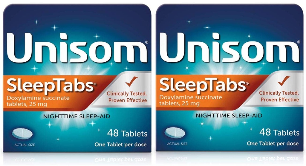 Unisom SleepTabs, Nighttime Sleep-aid, Doxylamine Succinate, 2 Pack