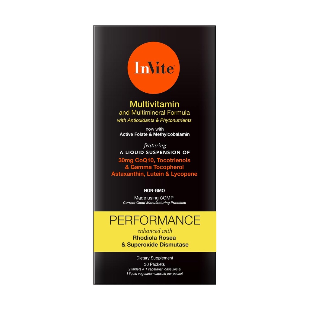 Inviter la vitamine de rendement en santé - Multivitamine quotidienne complète avec un soutien accru pour les athlètes et les personnes actives - 30 jours d'approvisionnement