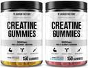 Jacked Factory Creatine Monohydrate Gummies 5g Daily Dose (1g per Gummy) - Creatine Gummy for Men and Women, Vegan-Friendly, Travel-Friendly, Third-Party Tested - 150 Gummies, Blue Raspberry & Lemon