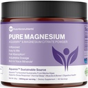 Citrate de magnésium pur pour soutenir la santé du sommeil, des muscles et des os, l'énergie, le cœur et la digestion. Mélange de poudre de magnésium, végétalien, 60 portions